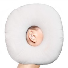 Ear Piercing Pillow for Side Sleepers with Ear Hole, Soft Cotton Down Fill