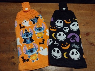 Crochet Top Full Hanging ''Halloween'' Disney Kitchen Towel (CHOICE)
