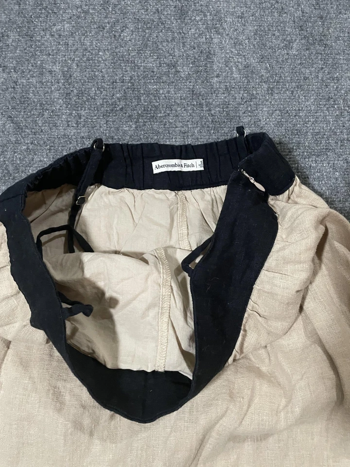 Abercrombie & Fitch Skirt Womens Small Beige Linen Blend academia babydoll y2k - Image 3 of 4