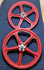 Skyway Tuff 2 Alloy BMX Wheel Set Red Original 80s Old School