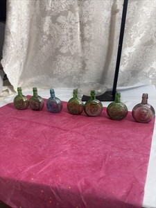 A Lot of Presidents Iridescent Glass Carnival Collectors Bottles 3”