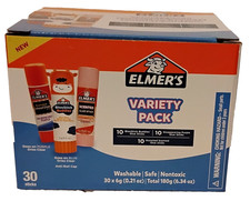 Elmers Glue Variety 30 Stick Pack Washable-Safe- Nontoxic