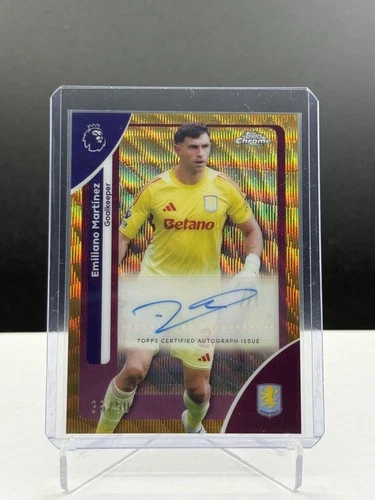 Emiliano Martínez 2026 Topps Chrome EPL Gold Auto /50 Aston Villa #CA-EM