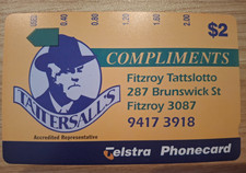 Rare Mint Unused Telstra Tattersall's Phonecard Fitzroy Tattslotto $2