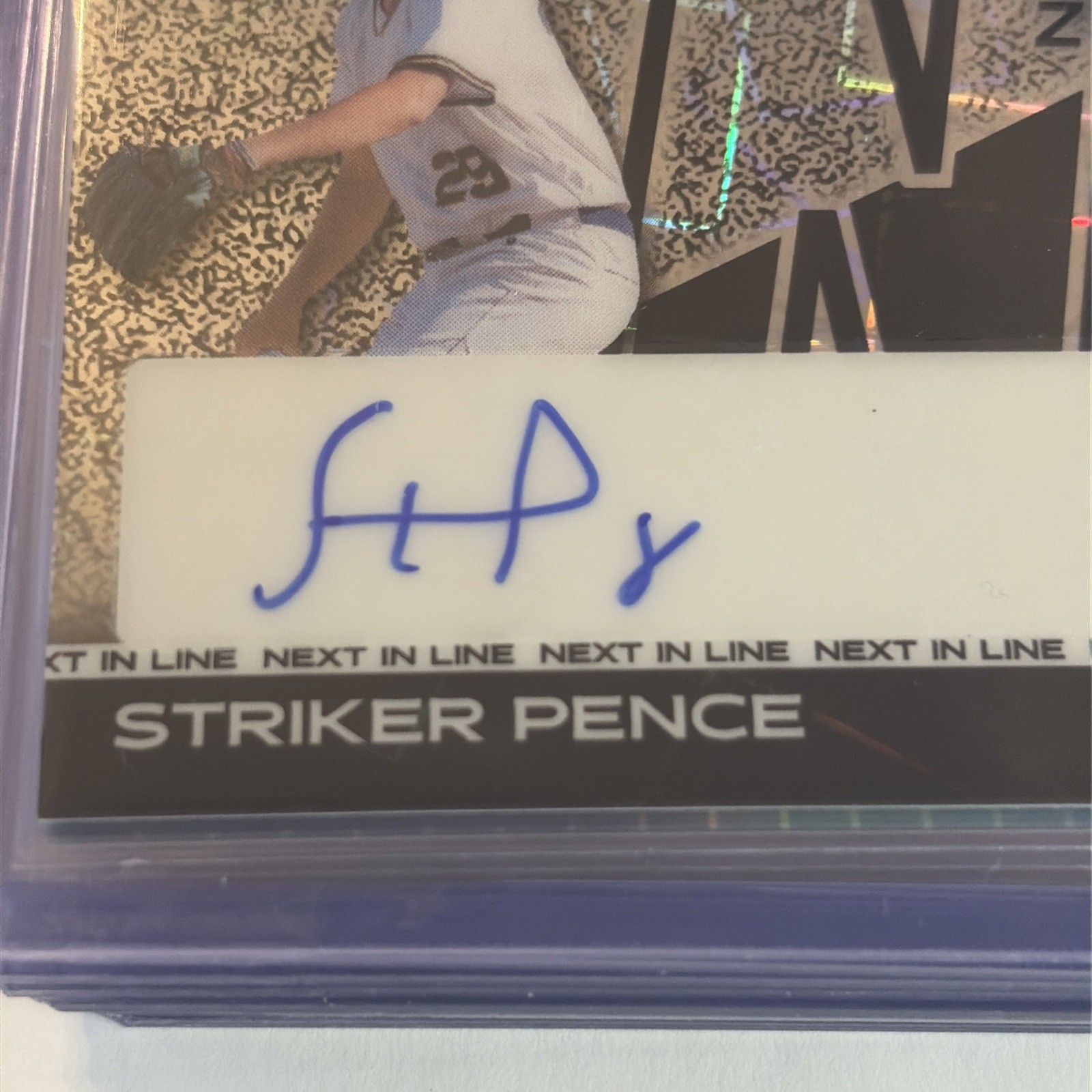 2026 Leaf Pro Set Metal Baseball Striker Pence NIL Black Auto SP 1/1 view 2