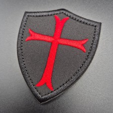 Aufnäher Patch Abzeichen Christentum Klett Flausch Kreuzritter Kreuzzüge Templer
