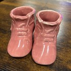 McCoy Art Pottery Baby Shoe Booties Planters Pink - Set of 2 Vintage — photo 1