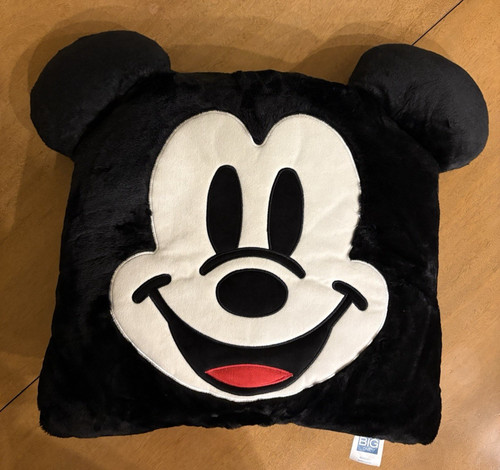 Disney Kohls Mickey Mouse Jumbo Plush Embroidered Pillow 26" x 22" The Big One