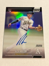 2022 Topps Stadium Club Chrome Nick Allen Refractor On Card Rookie Auto A's SP. rookie card picture
