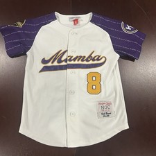 Headgear Classics Kobe Bryant Mamba Baseball Jersey #24 #8 White Purple youth S