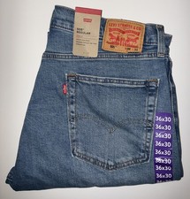 Men  s Levi  s 505 36x30 Regular Fit Blue Denim Jeans Classic Straight NEW W/ Tags