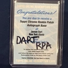 2025 Topps Chrome Jaxson Dart RPA RC PATCH AUTO REDEMPTION GIANTS