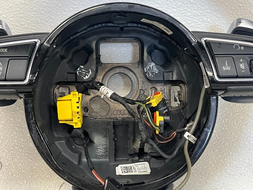 ⭐2014-2017 AUDI SQ5 DIRECCIÓN RUEDA CUERO NEGRO CON PALANCAS DE CAMBIO LOTE OEM2633 Foto 4 de 4