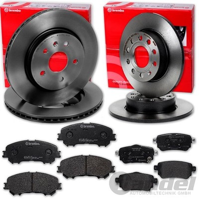 brembo BREMSSCHEIBEN + BELÄGE VORNE + HINTEN passend für NISSAN QASHQAI II 2 J11