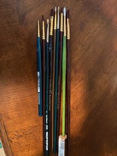 Lot of 9 new artist's paint brushes--Winsor  Newton and more
