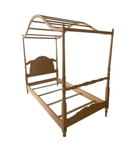 Ethan Allen 20th Century Vintage French Full Size Canopy Poster Bed