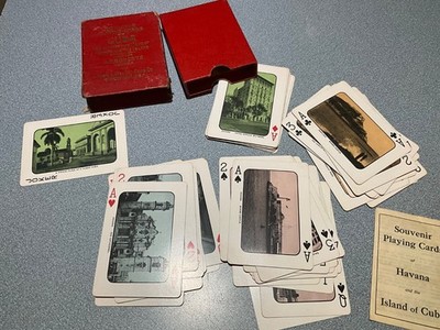 1925 H.T ROBERTS MADE U.S Playing Card Co Cincinnati POKER CARDS DECK CUBA VIEWS