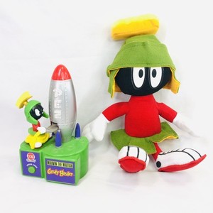 VTG 90s Marvin Martian PEZ Dispenser Cap Candy Hander Plush Toy Looney Tunes Lot