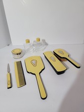Vintage Art Deco Celluloid Bakelite Vanity Set Mirror 8 Pc Set Mirror Brush