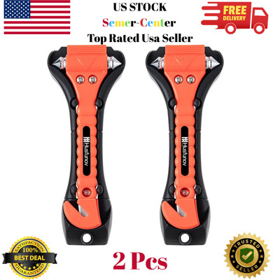 Car Safety Hammer Set of 2, Auto Escape Tool, Window 2 Pack, orange 