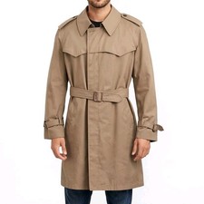 London Fog Maincoats Trench Coat Men Size 40R Hidden Buttons Sherpa Liner Belt