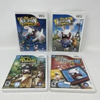 Bundle Lot of 4 Rayman Raving Rabbids Nintendo Wii Games CIB w/Manuals - Tested