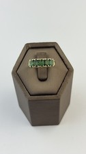 Emerald 9ct Gold Ring , Vintage And Hallmarked , Yellow Gold