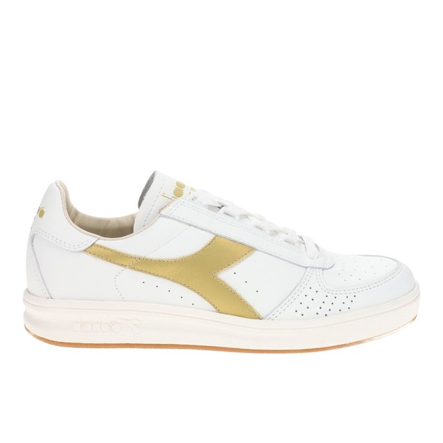diadora B.Elite H Italia Sport Perforated Lace Up  Mens White Sneakers Casual Sh