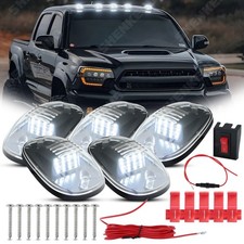 Clear Lens 5pc White Led Cab Roof Marker Running Lights For Truck Suv Rv Van 4x4