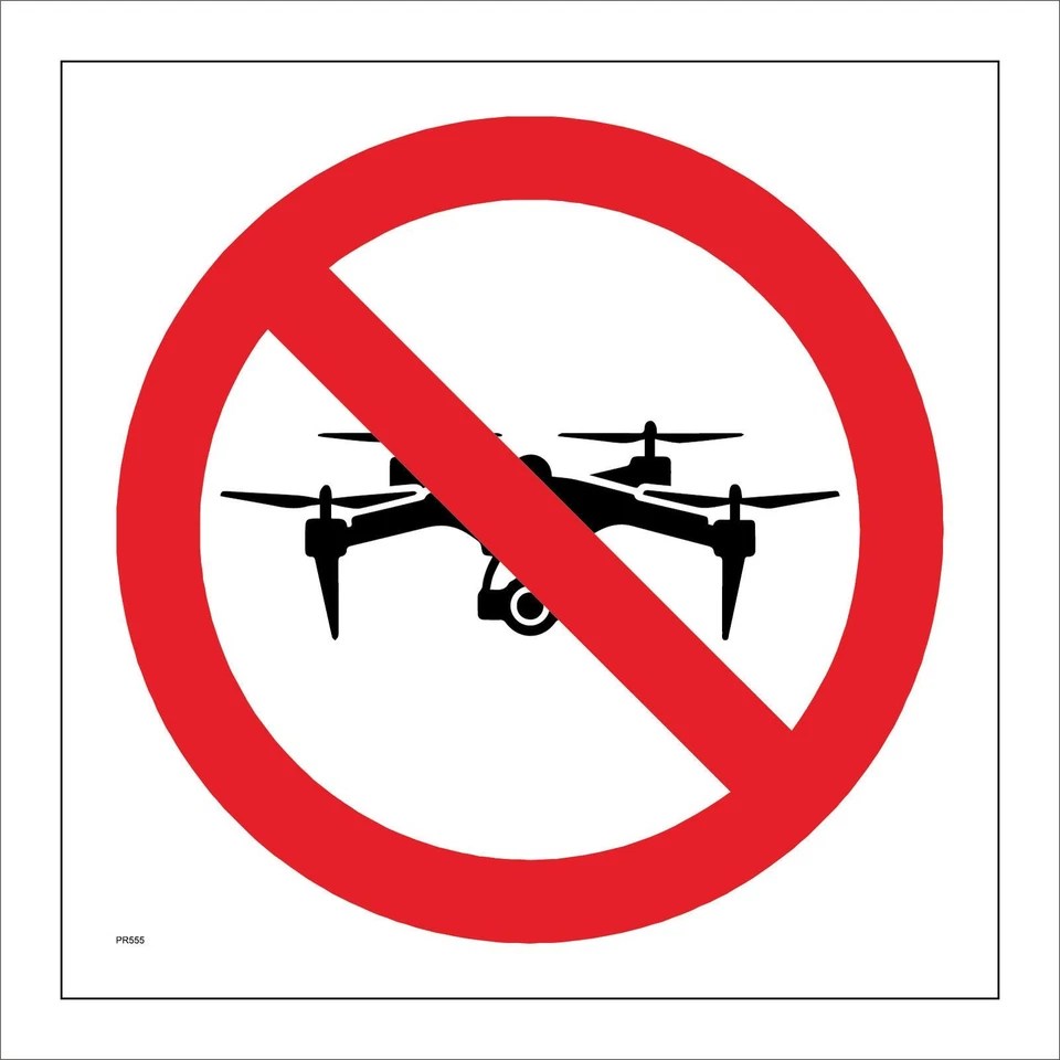SIGN NO DRONES PR555 UNAUTHORISED PROHIBITED SAFETY RESTRICTION SURVEILLANCE - Image 2 of 2
