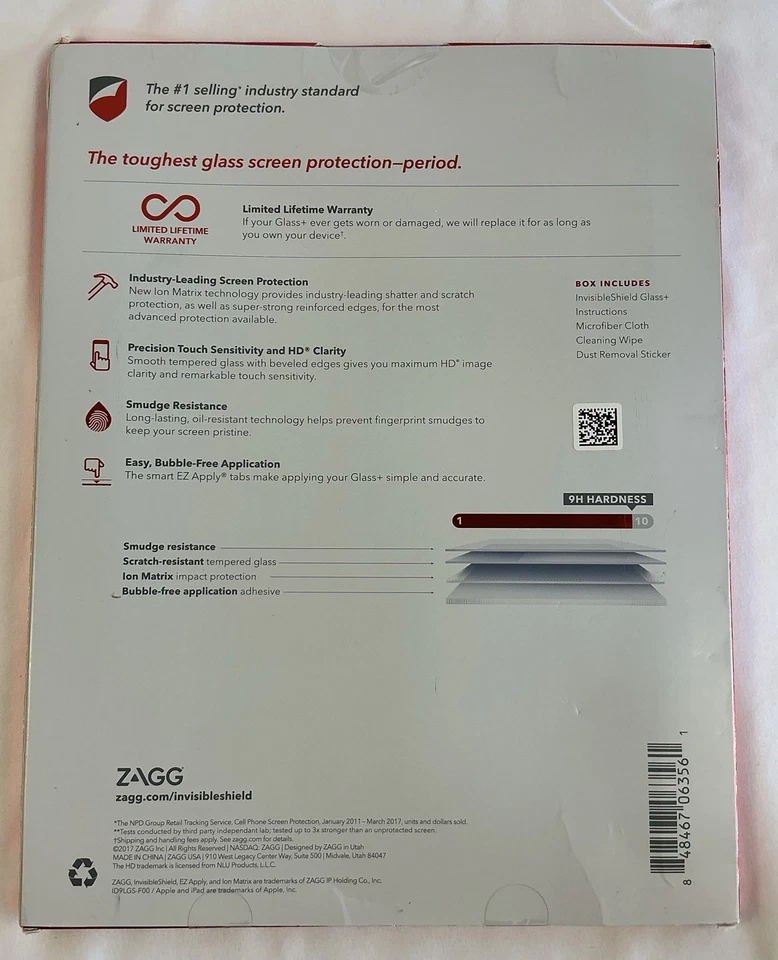 Invisible Shield Glass+ Apple iPad Pro 10.5 Inch Full Screen Coverage Easy Appl - Image 2 of 2