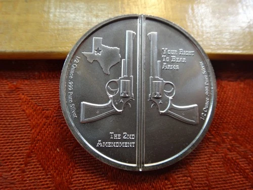 Guns Up America 2nd Amendment One 1 Oz .999 Silver Bullion Round - No Reserve