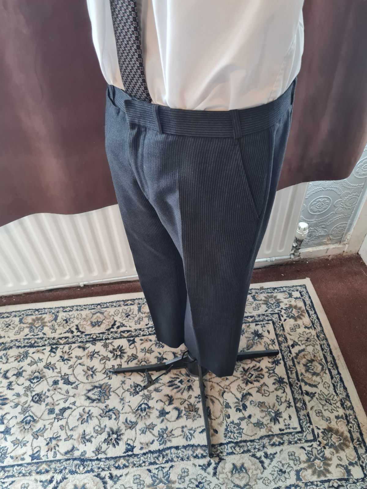 Vintage Burton 3-Piece Suit 2xTrousers Grey Pinstripe Royal Warrant 38s/ 34-36W image 8