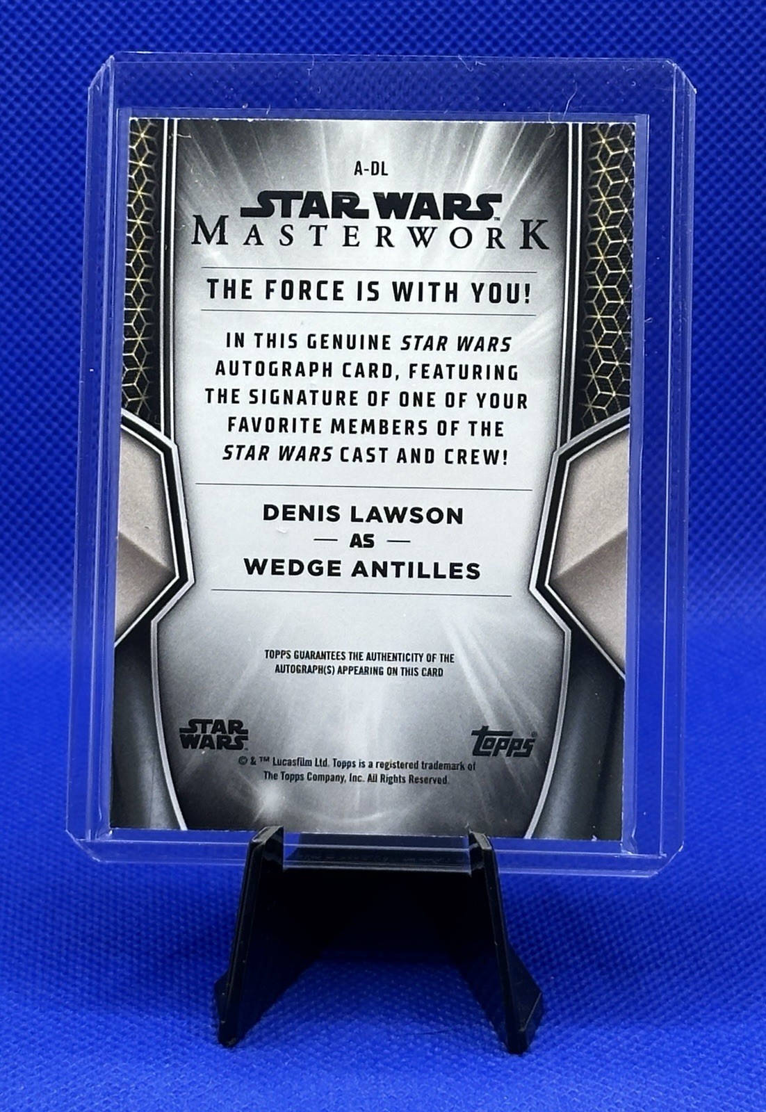 2025 Star Wars Masterwork Denis Lawson/Wedge Antilles On-Card Auto Blue #’d /99 view 2