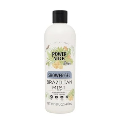 Power Stick Brazilian Mist Shower Gel Pistachio Paraben-Free Women 16 fl oz