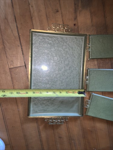 Set di 4 vassoi California KYES MCM vintage verde e oro smalto Moire fatti a mano🔥 - Foto 5 di 8