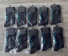 10 Pairs Cycling Socks Size 9-12 Black Turquoise Athletic Bike Socks New