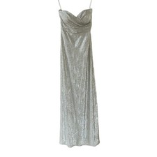 Jenny Yoo Silver Crush Formal Strapless Gown Prom Homecoming Bridal Sz 4