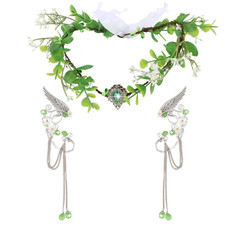 Elf Crown Fairy Leaf Crown Crystal Elven Crown Silver Elf Tiara  Elf Ears Set