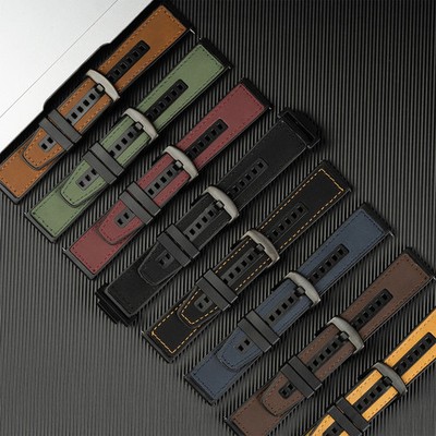 Silicone Leather Watch Strap for Casioak GA2100 DW5600 16mm Luxury Vintage Bands