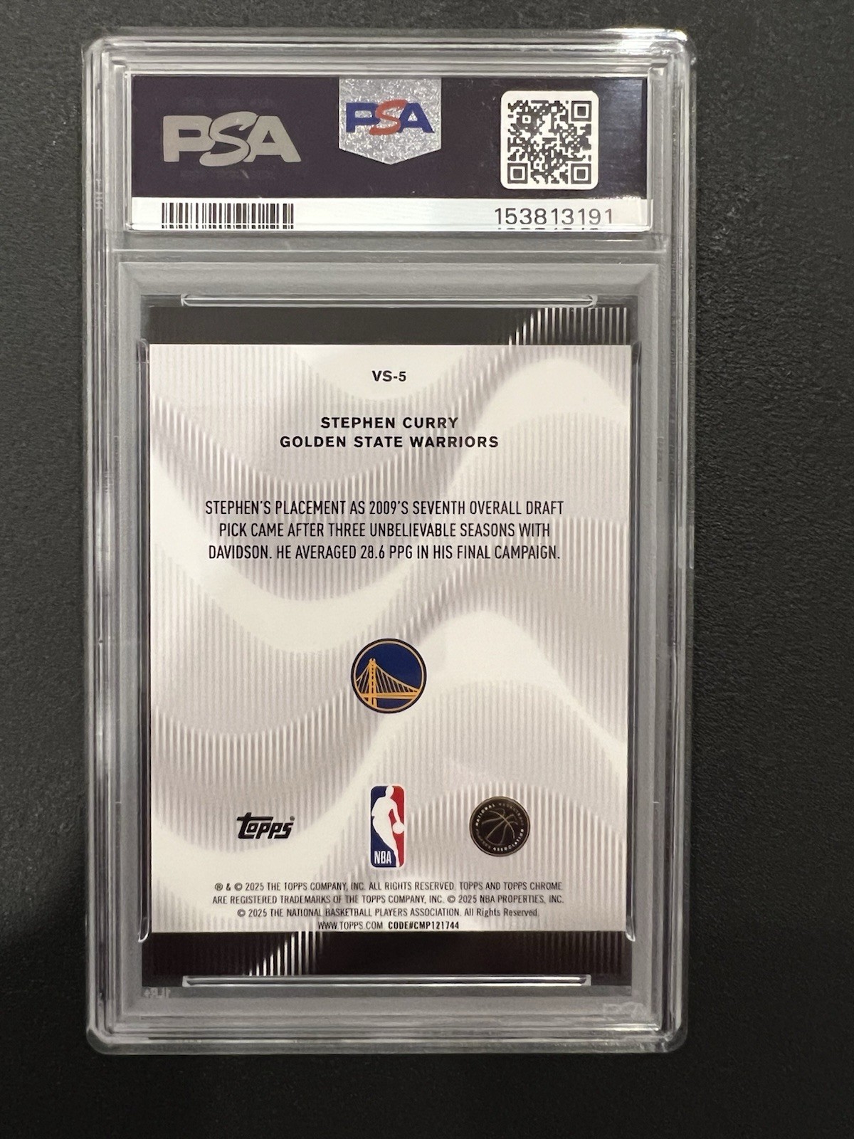 2025-26 Topps Chrome Voices Stephen Curry #VS-5 Gold Geometric 30/50 PSA 9  view 3
