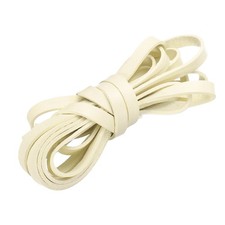 Flat Leather Cord, 3.3 Yard 8mm Leather String Strips for DIY Crafts Beige