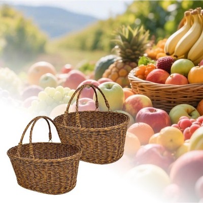 Picknickkorb Handgefertigt mit Ergonomischem Griff Rustikaler Blumenkorb Zur