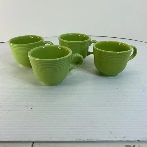 Fiestaware Homer Laughlin Chartreuse Green Coffee Tea Cup Mugs USA Fiesta