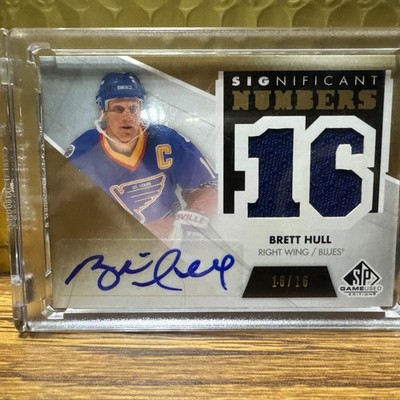 2012-13 Brett Hull SP Game Used Hockey Significant Numbers Auto # SN-BH # 16/16