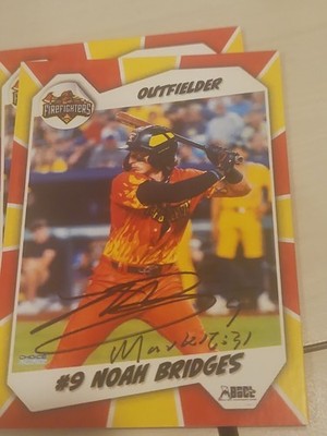 Noah Bridges savannah firefighters signed card autographed bananas 2026 1