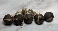 Antique Primitive Sleigh Bells Cast Iron Set Of 5