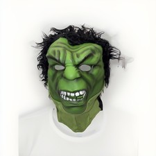 MARVEL INCREDIBLE HULK FULL FACE LATEX MASK YOUTH 5/6 WITH HAIR COSPLAY HALLOWEE