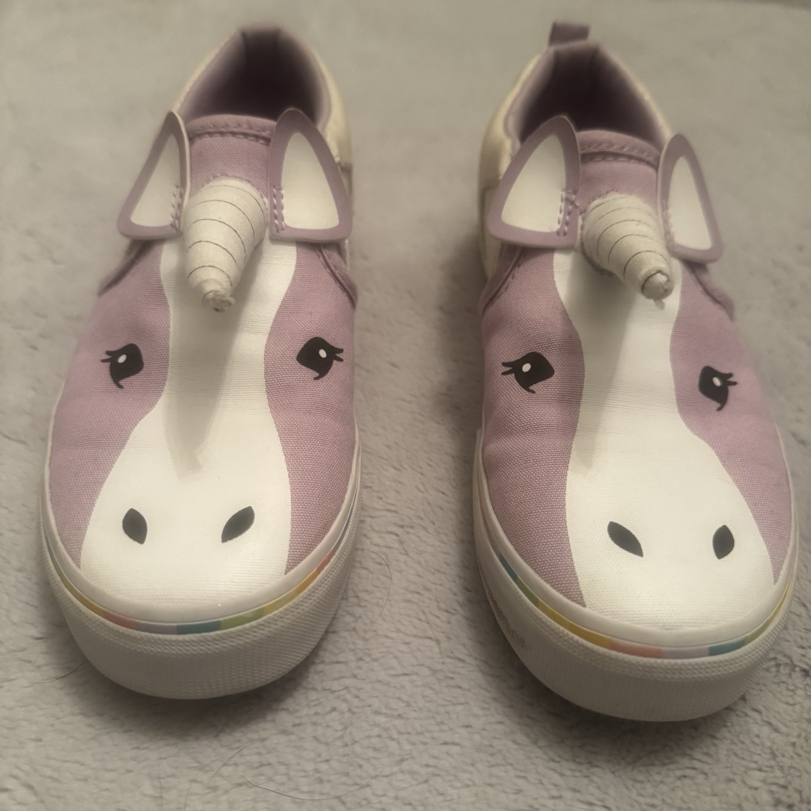 SAOLA Scarpe slip on Vans unicorno bambina Missy 4 corno glitter suola arcobaleno viola