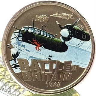 COOK ISLANDS 1 DOLLAR 2010 BATTLE OF BRITAIN Dornier Do 17